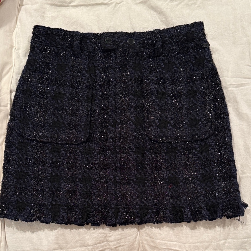 Scotch & Soda Navy Tweed Mini Skirt Size Small